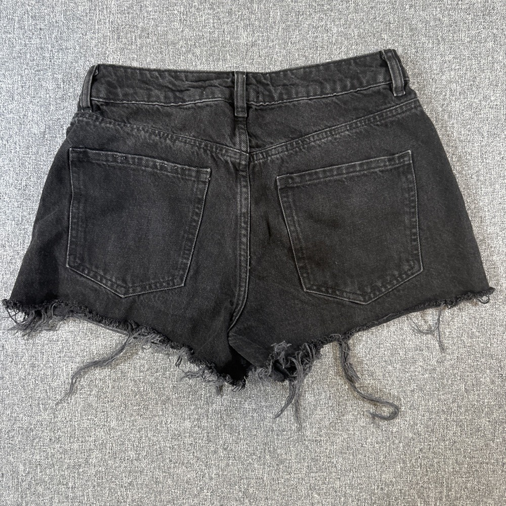 Garage Denim Festival Black Distressed Cutoff Shorts Womens Size 5 27 Waist - Picture 2 of 8
